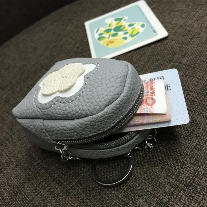 Wholesale Flower PU Zipper Zero Wallet Keychain